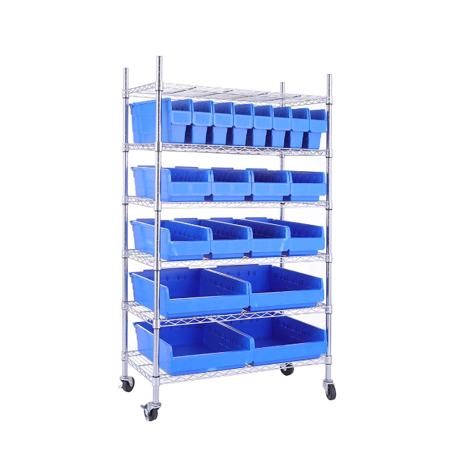 Wire Shelving for Industrial Wire Rack with Storage boxes Heavy Duty Wire Shelving Unit