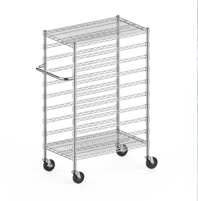 Wire Rolling Cart with Handle Bar