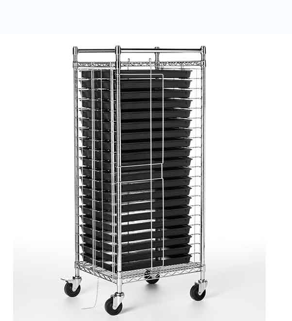 ESD safe mobile tray rack