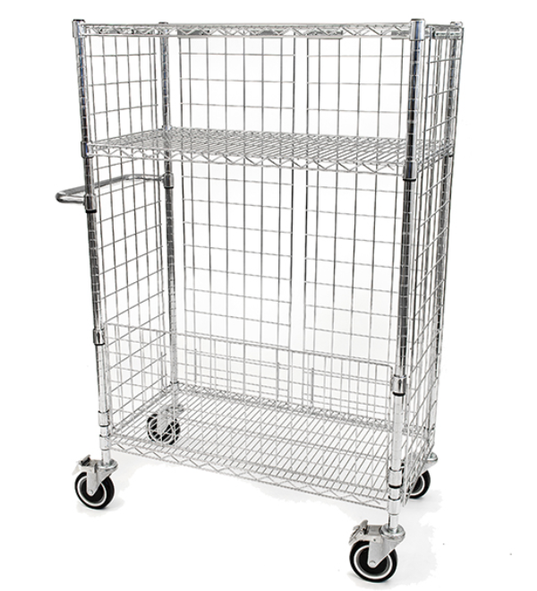 CHROME WIRE LAUNDRY TROLLEY